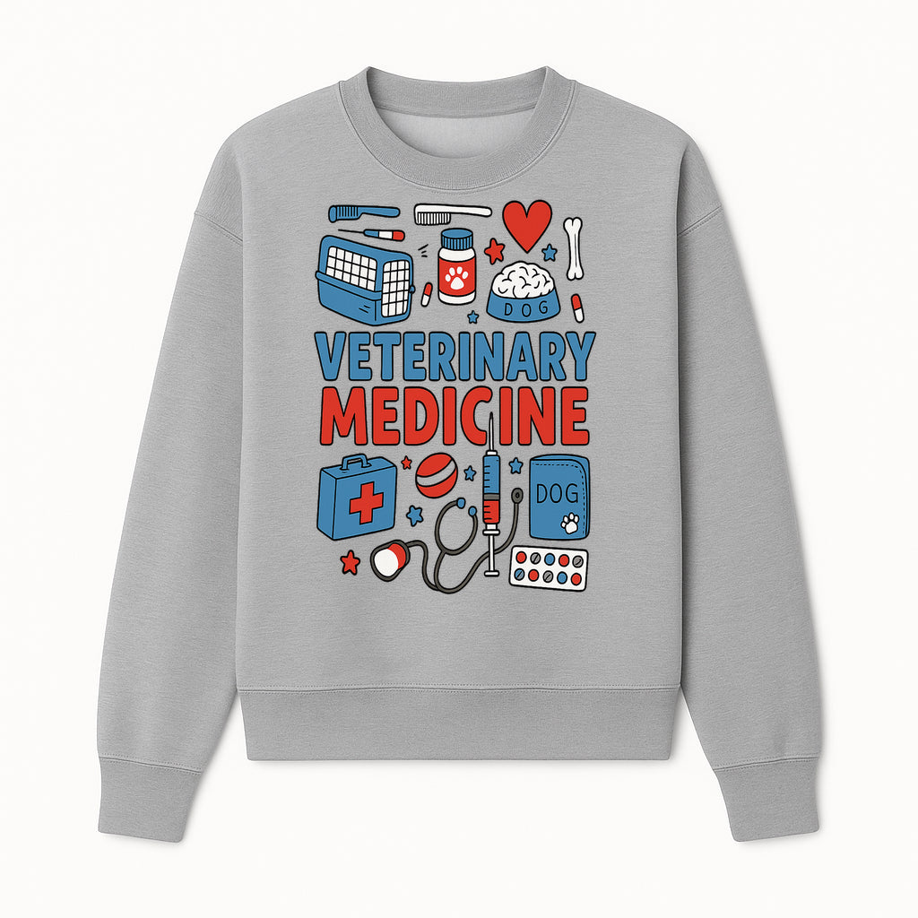 Veterinary Medicine Graphic Tee - Cute Dog Care Design for Animal Lovers, Vets, and Pet Owners, Fun Medical Theme Apparel - Sweatshirt 1758347410253.jpg