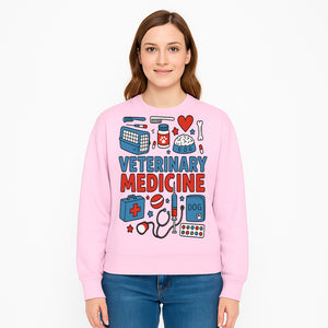 Veterinary Medicine Graphic Tee - Cute Dog Care Design for Animal Lovers, Vets, and Pet Owners, Fun Medical Theme Apparel - Sweatshirt 1758347413002.jpg