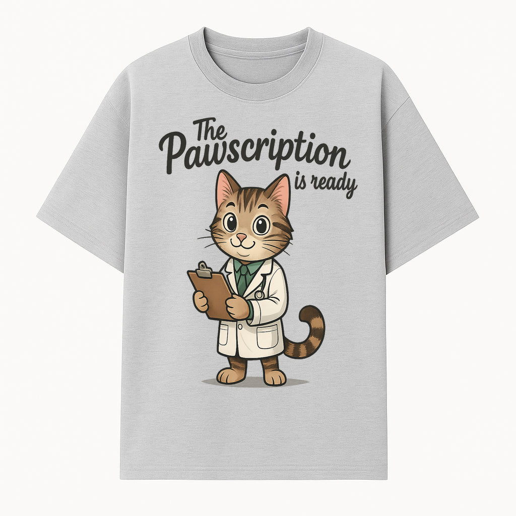 Cute Cat Doctor Pawscription Artwork, Adorable Vet Cat Illustration for Pet Lovers, Fun Medical Themed Decor or Gifts - T-shirt 1758347414264.jpg