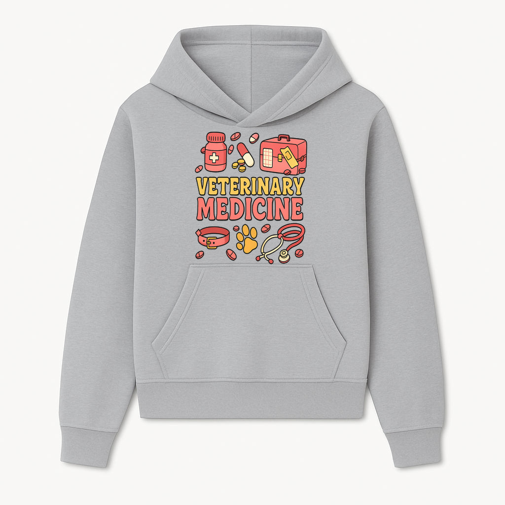 Veterinary Medicine Graphic T-Shirt | Pet Care Illustration | Animal Health Apparel | Cute Vet Theme Merchandise - Hoodie 1758347414457.jpg