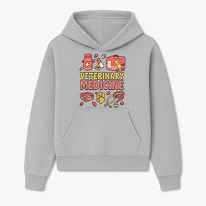 Veterinary Medicine Graphic T-Shirt | Pet Care Illustration | Animal Health Apparel | Cute Vet Theme Merchandise - Hoodie 1758347414457.jpg