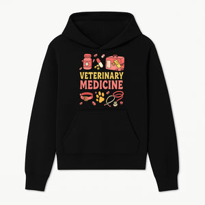 Veterinary Medicine Graphic T-Shirt | Pet Care Illustration | Animal Health Apparel | Cute Vet Theme Merchandise - Hoodie 1758347414597.jpg