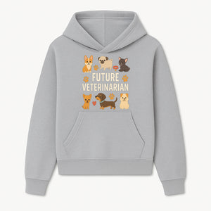 Future Veterinarian Dog Lover Cute Illustration for Kids - Animal Themed Art Print with Adorable Puppies and Paw Prints - Hoodie 1758347414926.jpg