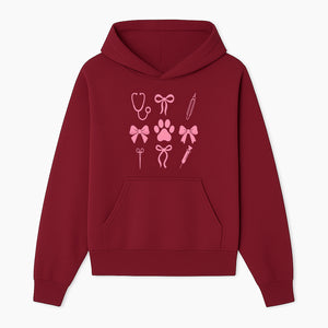 Pink Veterinary Theme Clipart | Pet Care Stethoscope, Paw Prints, Syringe & Bows | Cute Digital Graphics for Animal Lovers - Hoodie 1758347414984.jpg