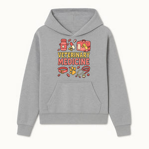 Veterinary Medicine Graphic T-Shirt | Pet Care Illustration | Animal Health Apparel | Cute Vet Theme Merchandise - Hoodie 1758347415009.jpg