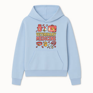 Veterinary Medicine Graphic T-Shirt | Pet Care Illustration | Animal Health Apparel | Cute Vet Theme Merchandise - Hoodie 1758347415156.jpg