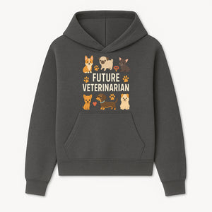 Future Veterinarian Dog Lover Cute Illustration for Kids - Animal Themed Art Print with Adorable Puppies and Paw Prints - Hoodie 1758347415208.jpg