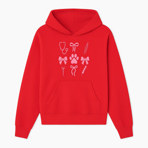 Pink Veterinary Theme Clipart | Pet Care Stethoscope, Paw Prints, Syringe & Bows | Cute Digital Graphics for Animal Lovers - Hoodie 1758347415222.jpg