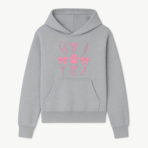 Pink Veterinary Theme Clipart | Pet Care Stethoscope, Paw Prints, Syringe & Bows | Cute Digital Graphics for Animal Lovers - Hoodie 1758347415357.jpg