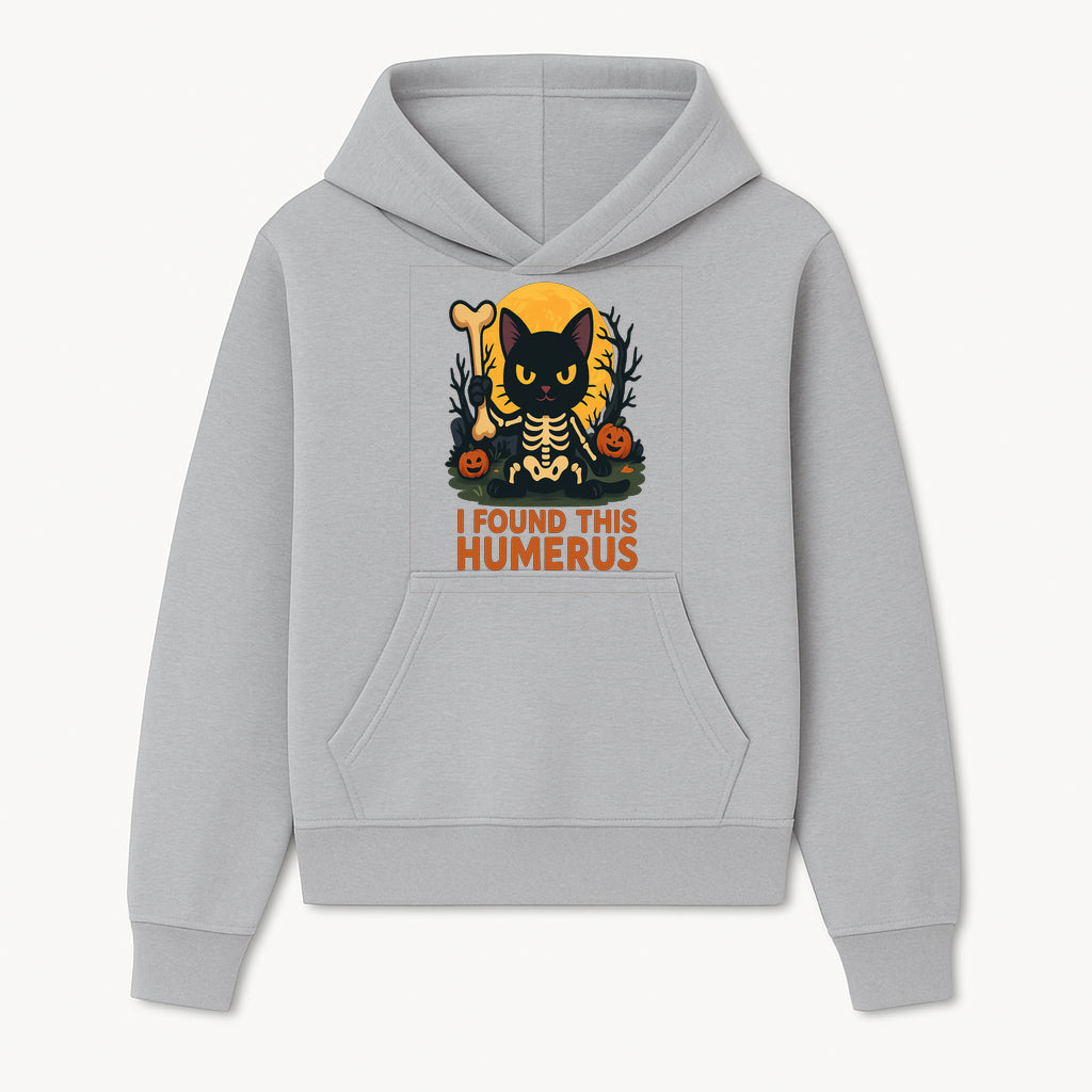 Halloween Black Cat Skeleton with Bone, I Found This Humerus Cute Pumpkin Design, Spooky Decor, Fun Trick or Treat Gift - Hoodie 1758347415586.jpg