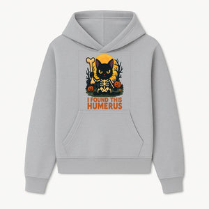 Halloween Black Cat Skeleton with Bone, I Found This Humerus Cute Pumpkin Design, Spooky Decor, Fun Trick or Treat Gift - Hoodie 1758347415586.jpg