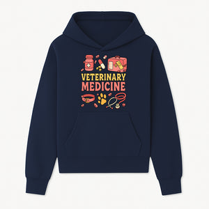 Veterinary Medicine Graphic T-Shirt | Pet Care Illustration | Animal Health Apparel | Cute Vet Theme Merchandise - Hoodie 1758347415595.jpg