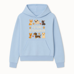 Future Veterinarian Dog Lover Cute Illustration for Kids - Animal Themed Art Print with Adorable Puppies and Paw Prints - Hoodie 1758347415610.jpg