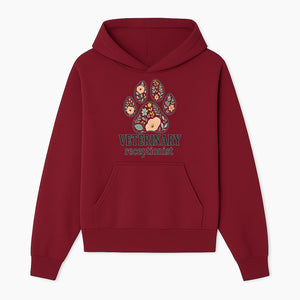 Floral Paw Print Veterinary Receptionist Sign | Pet Care Office Decor | Animal Hospital Reception Wall Art - Hoodie 1758347415817.jpg