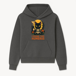 Halloween Black Cat Skeleton with Bone, I Found This Humerus Cute Pumpkin Design, Spooky Decor, Fun Trick or Treat Gift - Hoodie 1758347415857.jpg