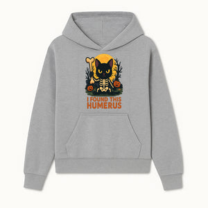 Halloween Black Cat Skeleton with Bone, I Found This Humerus Cute Pumpkin Design, Spooky Decor, Fun Trick or Treat Gift - Hoodie 1758347416116.jpg