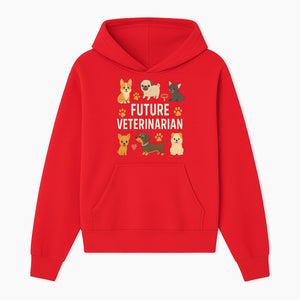 Future Veterinarian Dog Lover Cute Illustration for Kids - Animal Themed Art Print with Adorable Puppies and Paw Prints - Hoodie 1758347416145.jpg