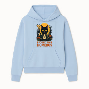 Halloween Black Cat Skeleton with Bone, I Found This Humerus Cute Pumpkin Design, Spooky Decor, Fun Trick or Treat Gift - Hoodie 1758347416259.jpg