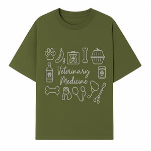 Veterinary Medicine Design with Pets, Veterinary Tools, Paw Prints, and Animal Care Symbols - Perfect for Vet Lovers and Professionals - T-shirt 1758347416272.jpg