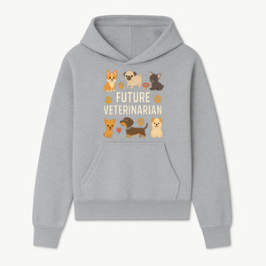 Future Veterinarian Dog Lover Cute Illustration for Kids - Animal Themed Art Print with Adorable Puppies and Paw Prints - Hoodie 1758347416293.jpg