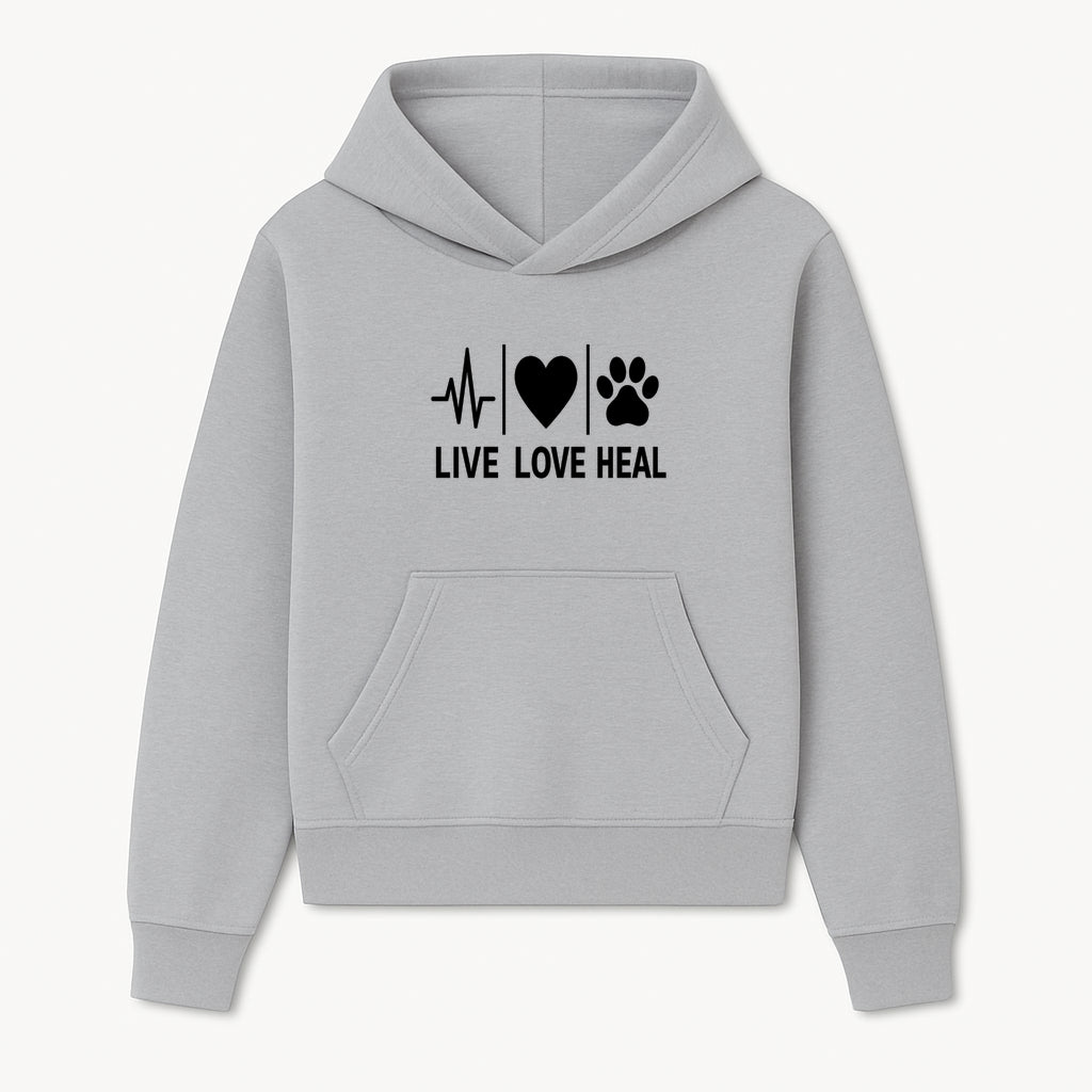 Live Love Heal Wall Art | Heartbeat Love Paw Print Inspirational Decor | Pet Lover Gift | Motivational Home Decoration - Hoodie 1758347416477.jpg