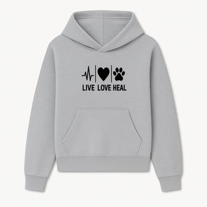 Live Love Heal Wall Art | Heartbeat Love Paw Print Inspirational Decor | Pet Lover Gift | Motivational Home Decoration - Hoodie 1758347416477.jpg