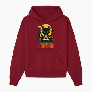 Halloween Black Cat Skeleton with Bone, I Found This Humerus Cute Pumpkin Design, Spooky Decor, Fun Trick or Treat Gift - Hoodie 1758347416532.jpg