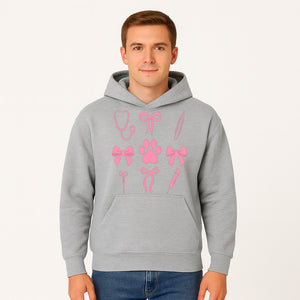 Pink Veterinary Theme Clipart | Pet Care Stethoscope, Paw Prints, Syringe & Bows | Cute Digital Graphics for Animal Lovers - Hoodie 1758347416613.jpg