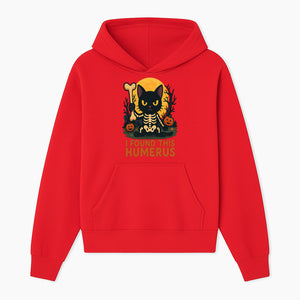 Halloween Black Cat Skeleton with Bone, I Found This Humerus Cute Pumpkin Design, Spooky Decor, Fun Trick or Treat Gift - Hoodie 1758347416813.jpg