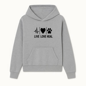 Live Love Heal Wall Art | Heartbeat Love Paw Print Inspirational Decor | Pet Lover Gift | Motivational Home Decoration - Hoodie 1758347417064.jpg