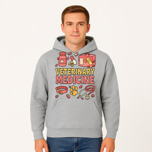 Veterinary Medicine Graphic T-Shirt | Pet Care Illustration | Animal Health Apparel | Cute Vet Theme Merchandise - Hoodie 1758347417135.jpg