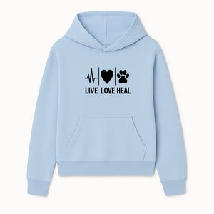 Live Love Heal Wall Art | Heartbeat Love Paw Print Inspirational Decor | Pet Lover Gift | Motivational Home Decoration - Hoodie 1758347417216.jpg