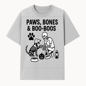 Paws, Bones & Boo Dogs Halloween Decor - Skeleton and Dog Design for Pet Lovers - T-shirt 1758347417302.jpg