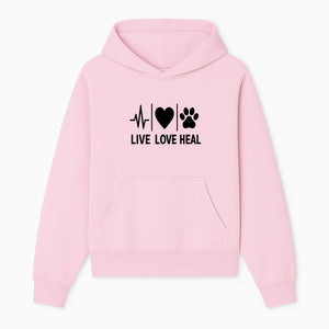 Live Love Heal Wall Art | Heartbeat Love Paw Print Inspirational Decor | Pet Lover Gift | Motivational Home Decoration - Hoodie 1758347417352.jpg