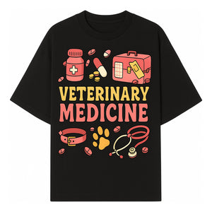 Veterinary Medicine Graphic T-Shirt | Pet Care Illustration | Animal Health Apparel | Cute Vet Theme Merchandise - T-shirt 1758347417560.jpg