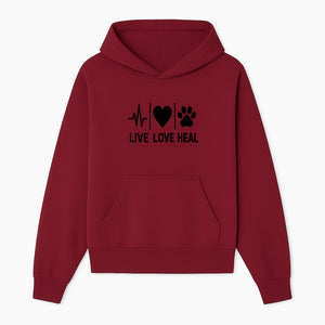 Live Love Heal Wall Art | Heartbeat Love Paw Print Inspirational Decor | Pet Lover Gift | Motivational Home Decoration - Hoodie 1758347417578.jpg