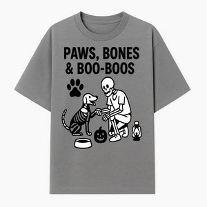 Paws, Bones & Boo Dogs Halloween Decor - Skeleton and Dog Design for Pet Lovers - T-shirt 1758347417815.jpg