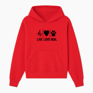 Live Love Heal Wall Art | Heartbeat Love Paw Print Inspirational Decor | Pet Lover Gift | Motivational Home Decoration - Hoodie 1758347417827.jpg
