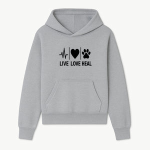 Live Love Heal Wall Art | Heartbeat Love Paw Print Inspirational Decor | Pet Lover Gift | Motivational Home Decoration - Hoodie 1758347417955.jpg