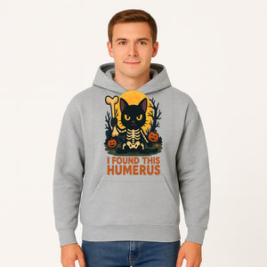 Halloween Black Cat Skeleton with Bone, I Found This Humerus Cute Pumpkin Design, Spooky Decor, Fun Trick or Treat Gift - Hoodie 1758347418249.jpg