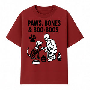 Paws, Bones & Boo Dogs Halloween Decor - Skeleton and Dog Design for Pet Lovers - T-shirt 1758347418259.jpg