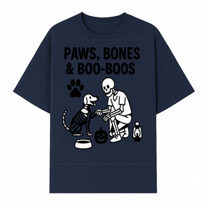 Paws, Bones & Boo Dogs Halloween Decor - Skeleton and Dog Design for Pet Lovers - T-shirt 1758347418389.jpg