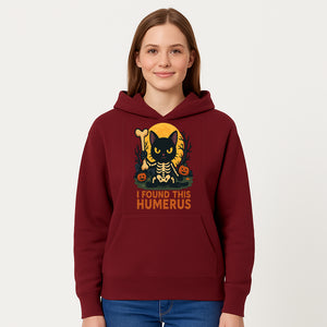Halloween Black Cat Skeleton with Bone, I Found This Humerus Cute Pumpkin Design, Spooky Decor, Fun Trick or Treat Gift - Hoodie 1758347418392.jpg