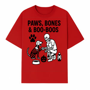 Paws, Bones & Boo Dogs Halloween Decor - Skeleton and Dog Design for Pet Lovers - T-shirt 1758347418499.jpg
