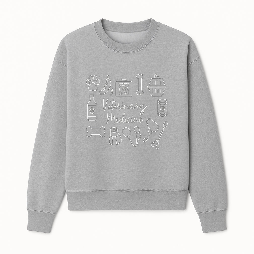 Veterinary Medicine Design with Pets, Veterinary Tools, Paw Prints, and Animal Care Symbols - Perfect for Vet Lovers and Professionals - Sweatshirt 1758347418737.jpg
