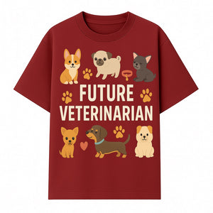 Future Veterinarian Dog Lover Cute Illustration for Kids - Animal Themed Art Print with Adorable Puppies and Paw Prints - T-shirt 1758347418745.jpg