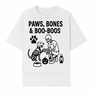 Paws, Bones & Boo Dogs Halloween Decor - Skeleton and Dog Design for Pet Lovers - T-shirt 1758347418773.jpg
