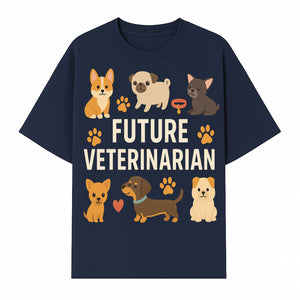 Future Veterinarian Dog Lover Cute Illustration for Kids - Animal Themed Art Print with Adorable Puppies and Paw Prints - T-shirt 1758347418880.jpg