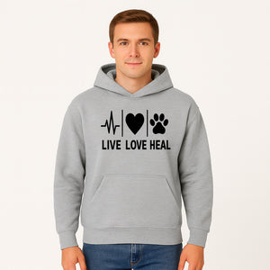 Live Love Heal Wall Art | Heartbeat Love Paw Print Inspirational Decor | Pet Lover Gift | Motivational Home Decoration - Hoodie 1758347419220.jpg
