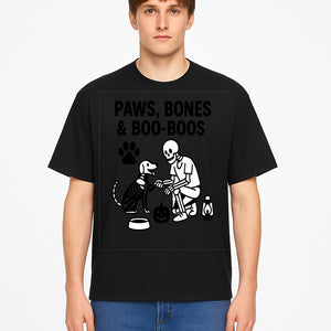 Paws, Bones & Boo Dogs Halloween Decor - Skeleton and Dog Design for Pet Lovers - T-shirt 1758347419897.jpg